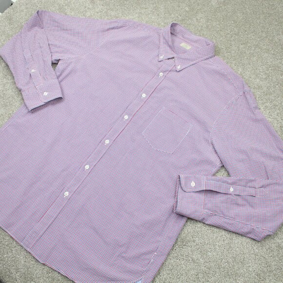 J. Crew Shirt Mens XL,  17-17 1/2 Red/Blue Checkered 2 Ply 100% Cotton L/S - Picture 3 of 12